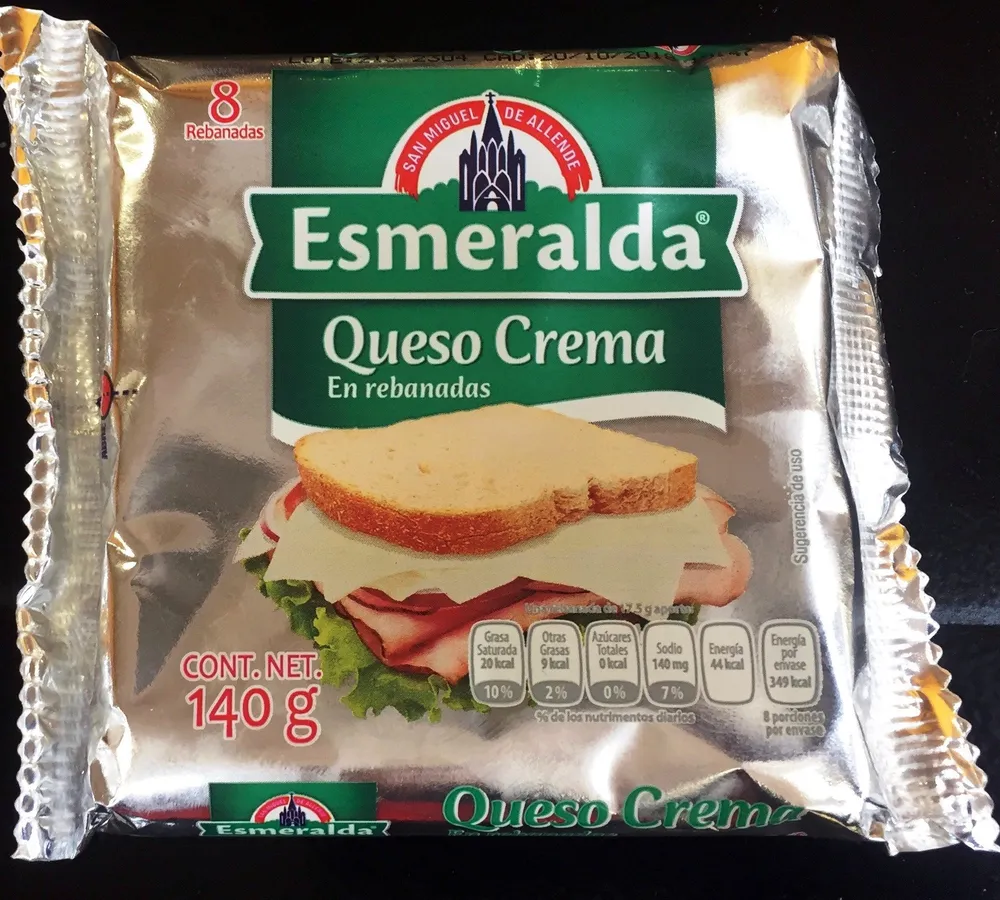 Queso Crema en rebanadas Esmeralda