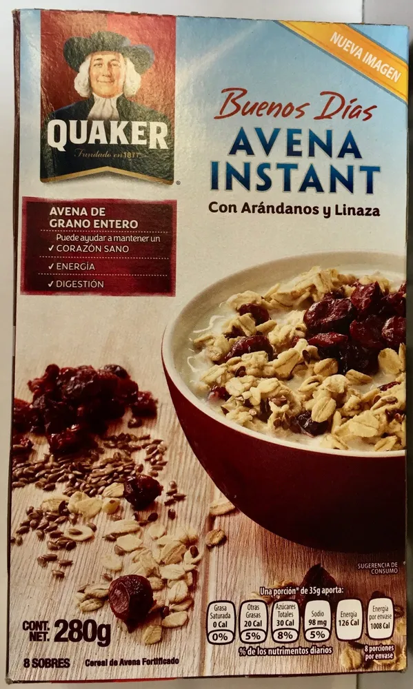 Instant Avena Plus con Arándanos y Linaza
