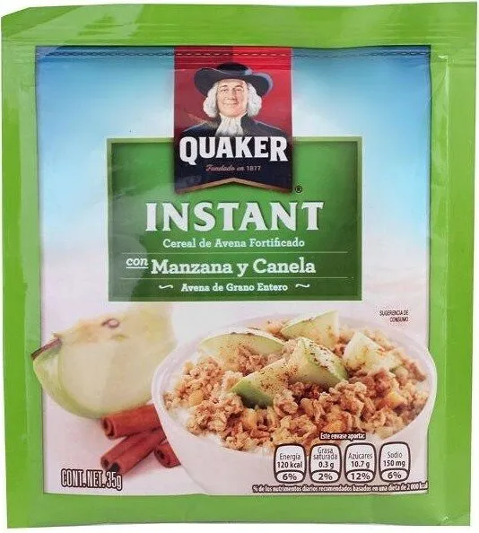 Instant Cereal De Avena Manzana Canela