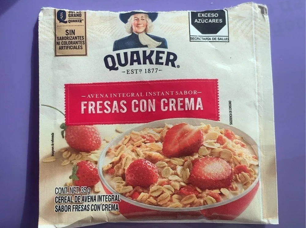 Avena integral fresas con crema