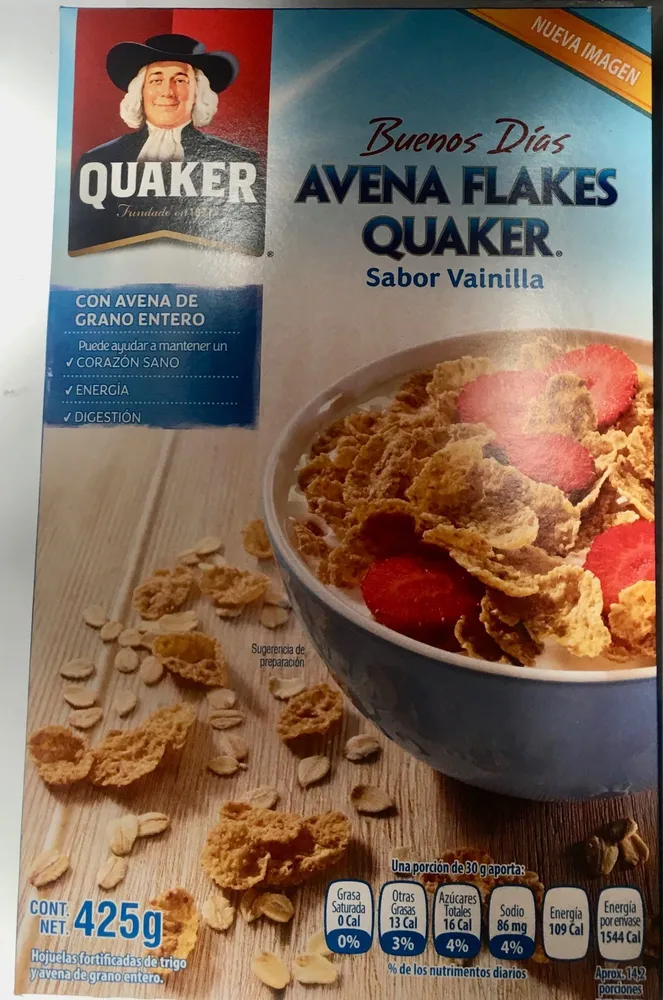 Avena flakes quaker sabor vainilla