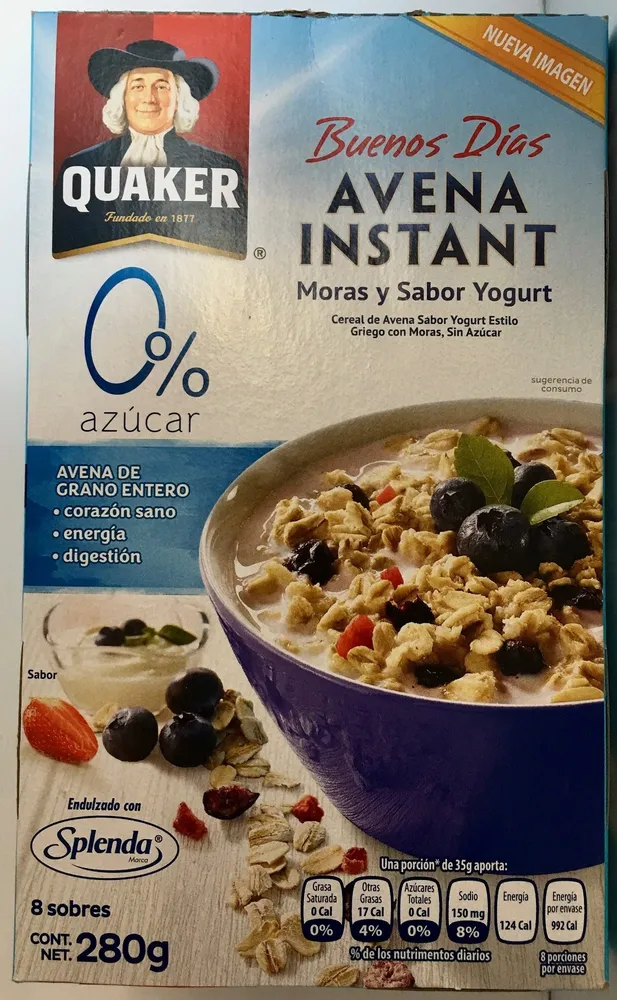 Buenos Días Avena Instant Moras y Sabor Yogurt