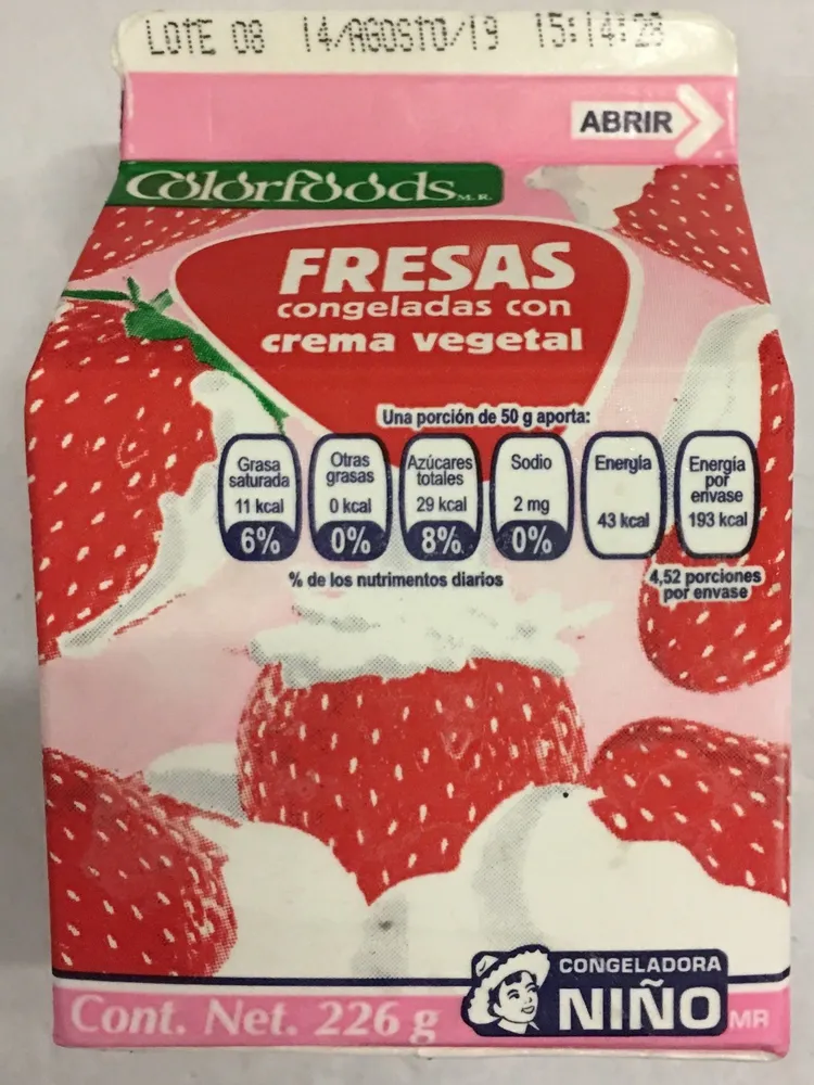 Fresas Congeladas con crema