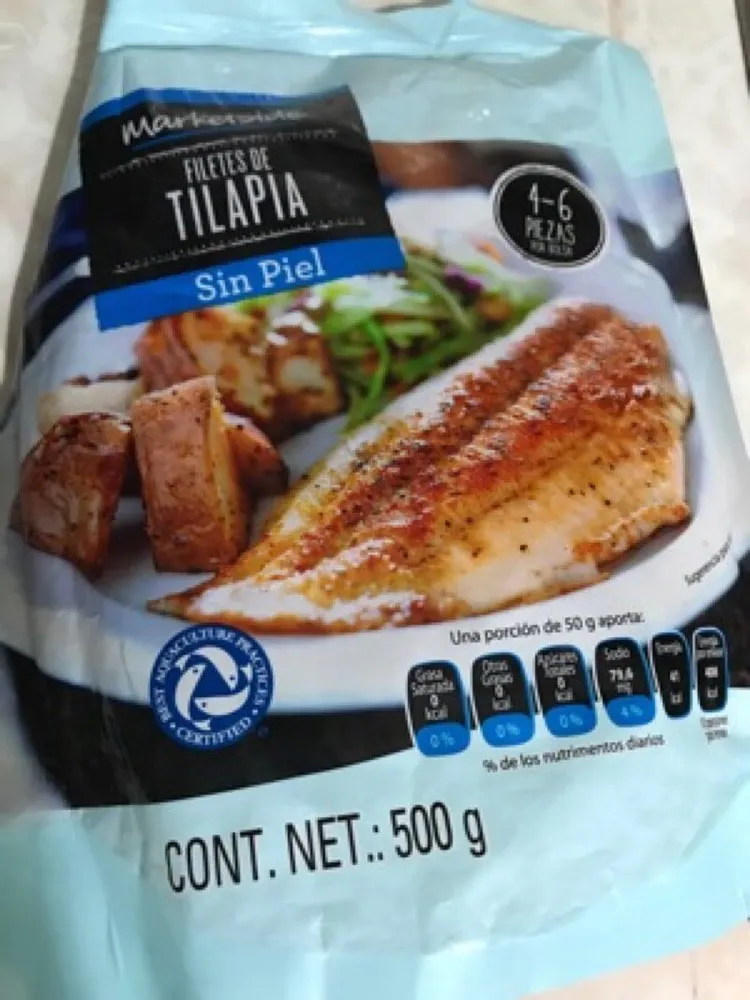 Filete de tilapia sin piel