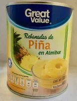 REBANADAS DE PIÑA EN ALMÍBAR GREAT VALUE