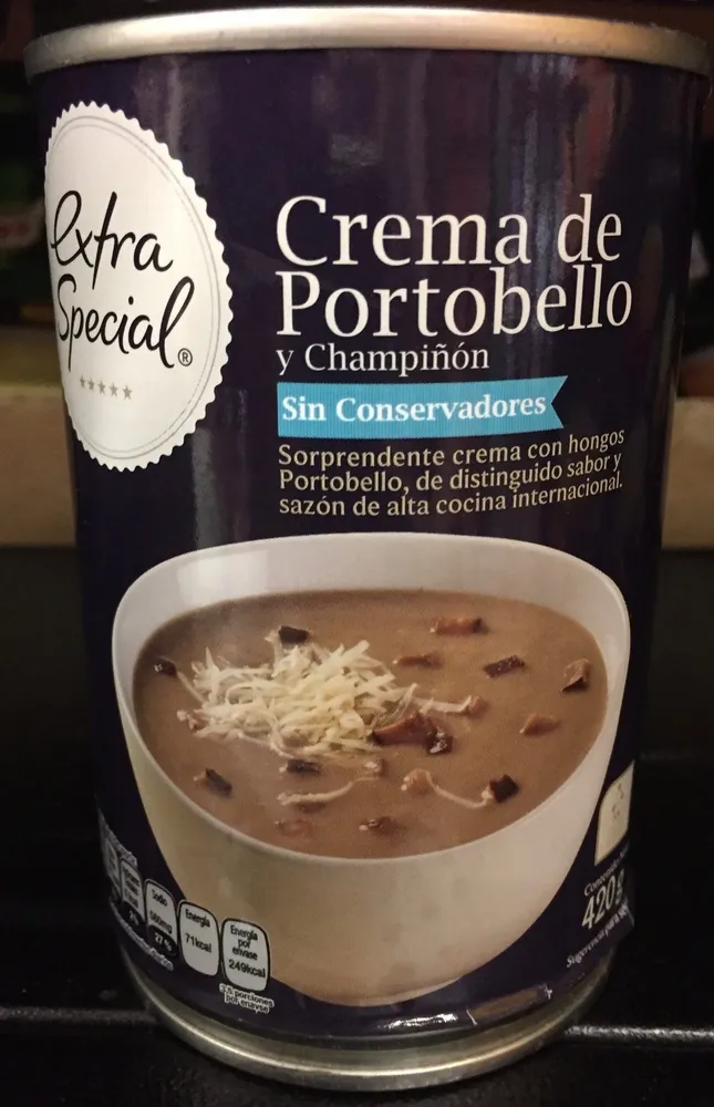 crema de portobello y champiñón