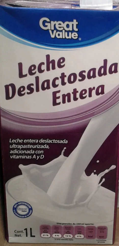 Leche deslactosada entera