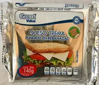 Great Value Queso Crema, fundido en rebanadas