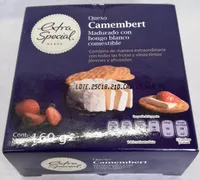 Queso Camembert madurado con hongo blanco comestible