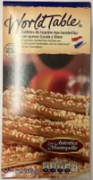 World table Galletas de hojaldre tipo banderillascon queso gouda y edam