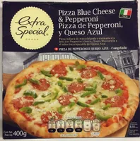 Pizza de pepperoni y queso azul