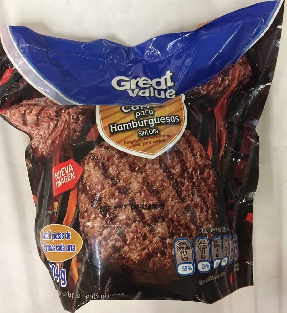 Carne para hamburguesa Sirloin Great Value
