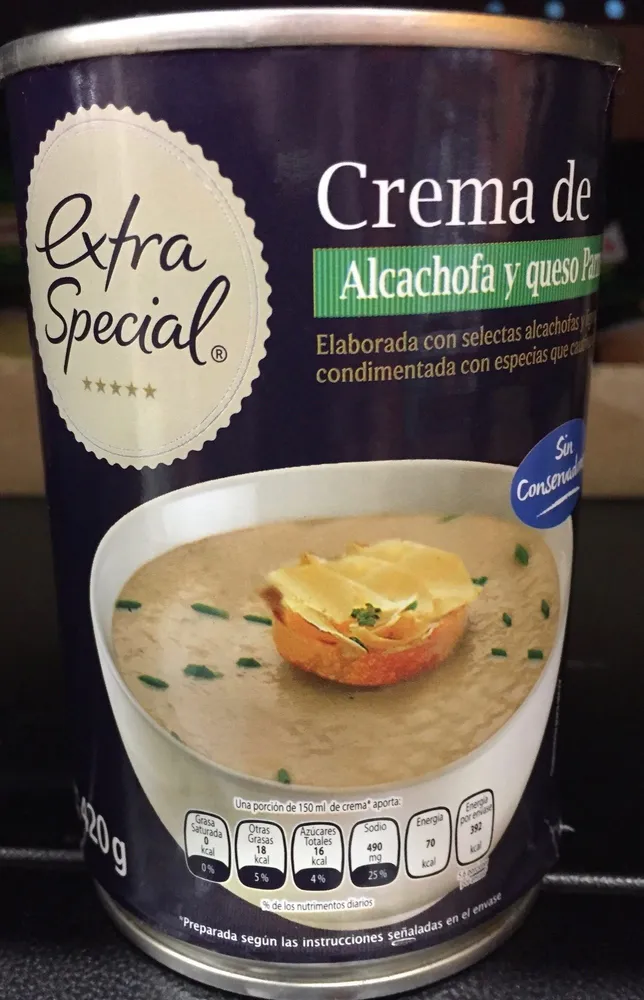 Crema de alcachofa y queso parmesano