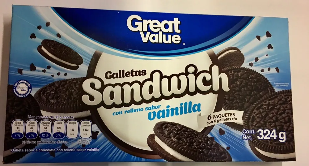 Galletas sándwich con relleno sabor vainilla