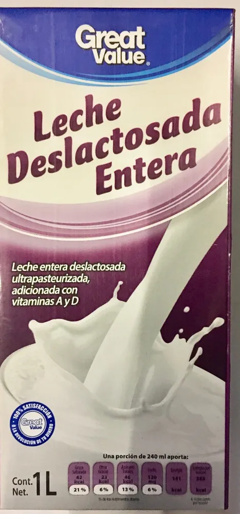 Leche deslactosada entera