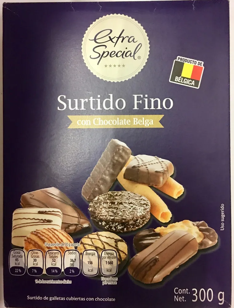 Surtido fino con chocolate Belga