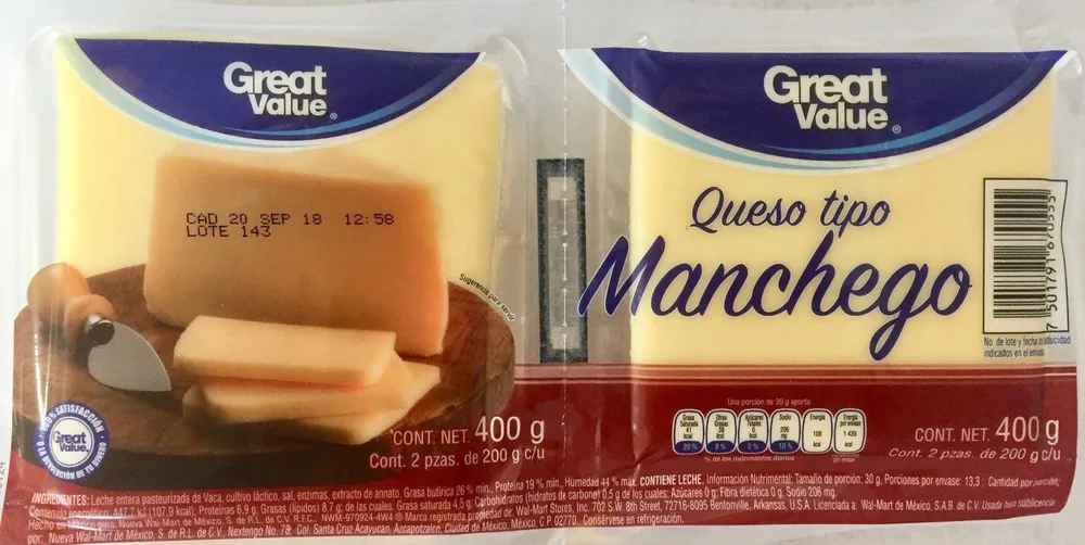 Queso tipo Manchego Great Value
