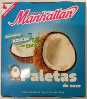 Paletas sabor coco endulzadas con stevia