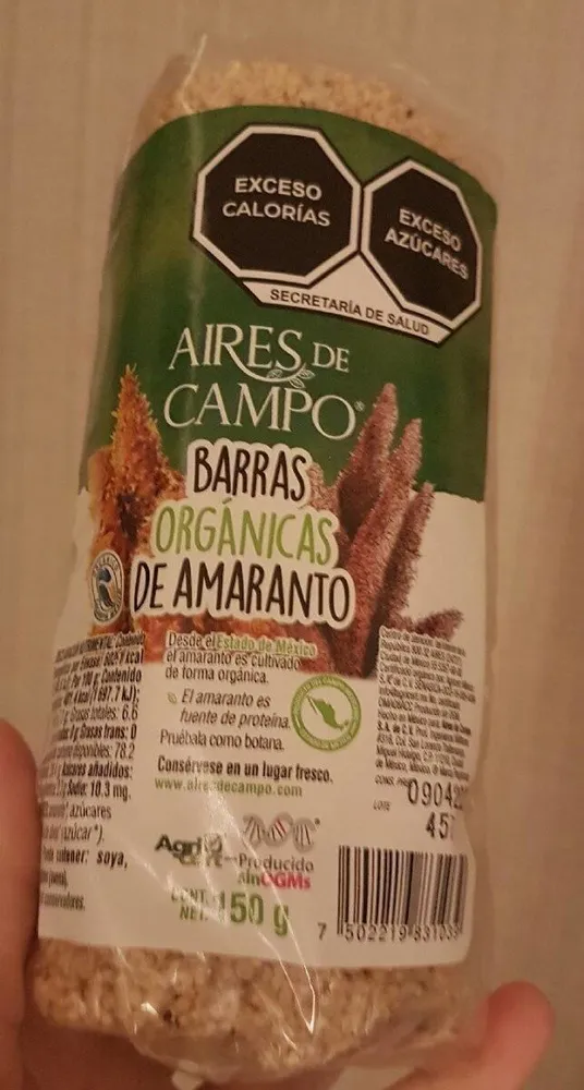 Barras orgánicas de amaranto
