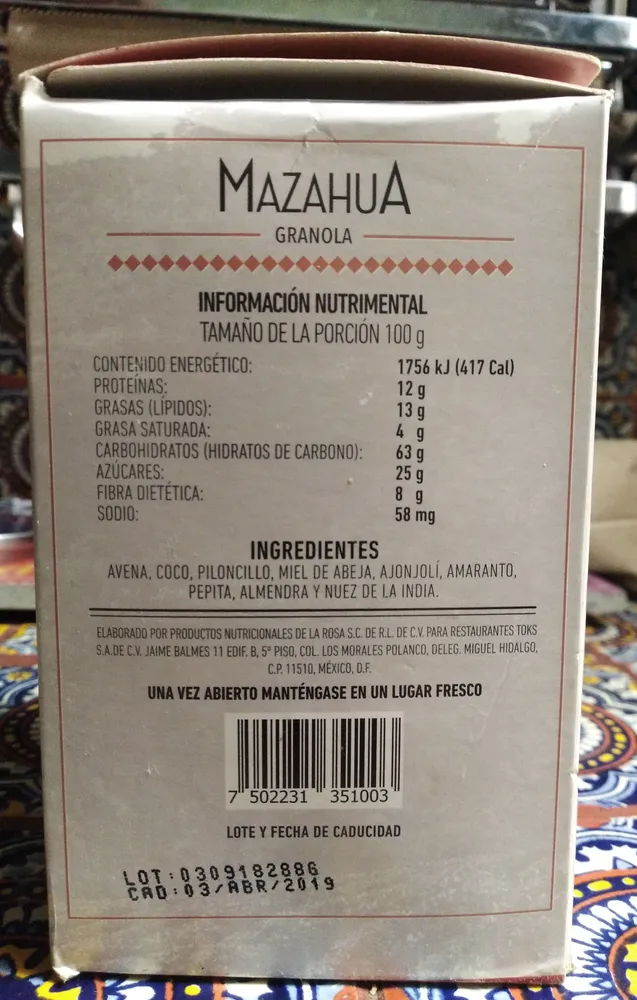 Mazahua granola