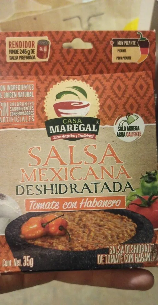 Salsa mexicana deshidratada