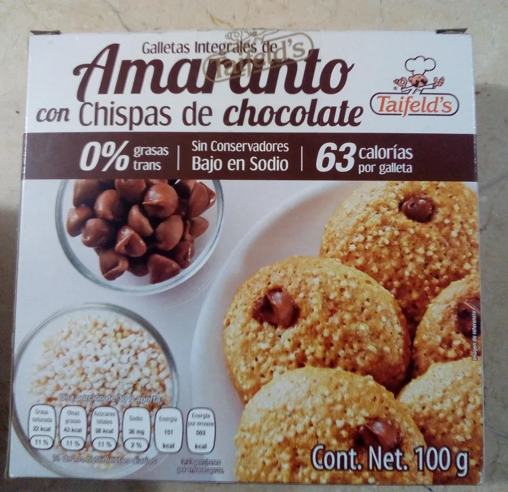 galletas integrales con chispas de chocolate