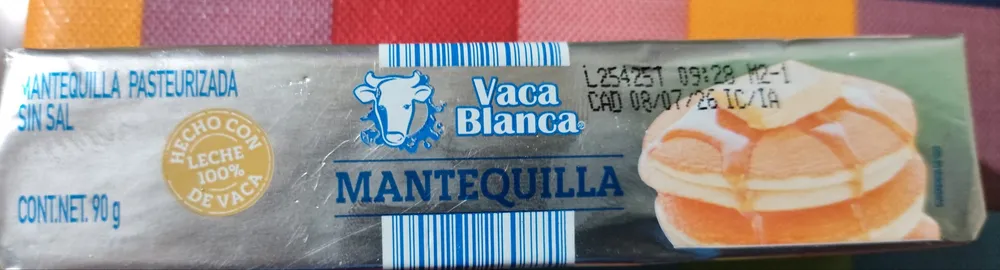 Mantequilla pasteurizada sin sal