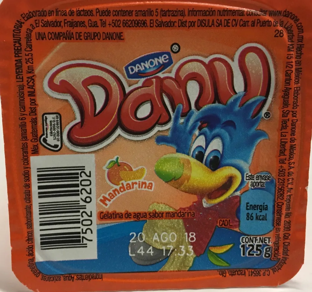 Gelatina de agua Dany sabor mandarina