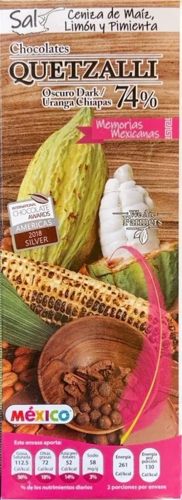 Chocolate Ceniza de maíz, limón y pimienta