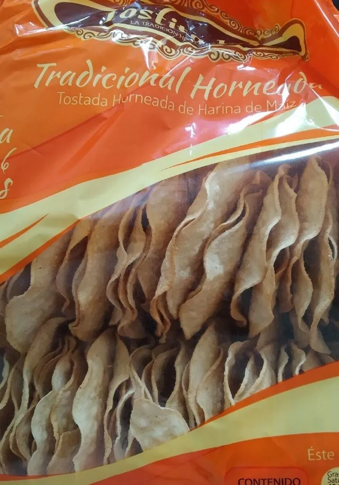 Tostada horneada de harina de maíz