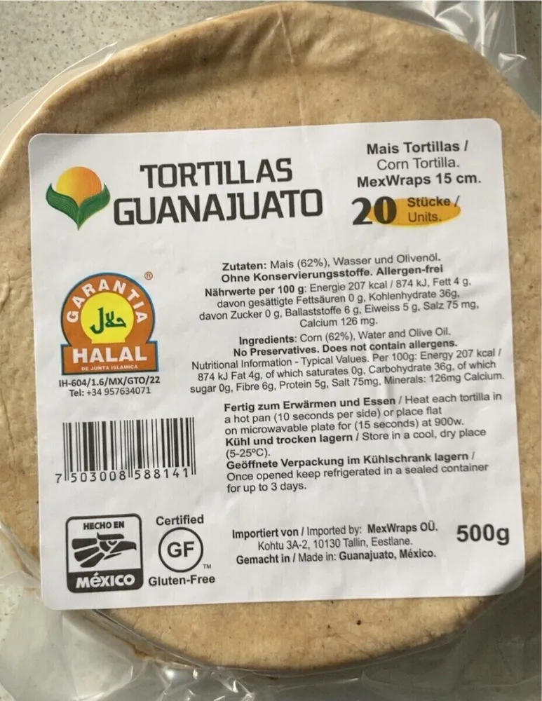 Mais Tortilla 15cm