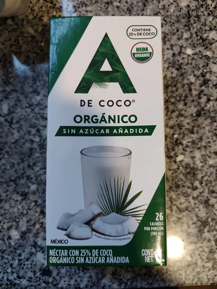 Bebida de coco orgánico