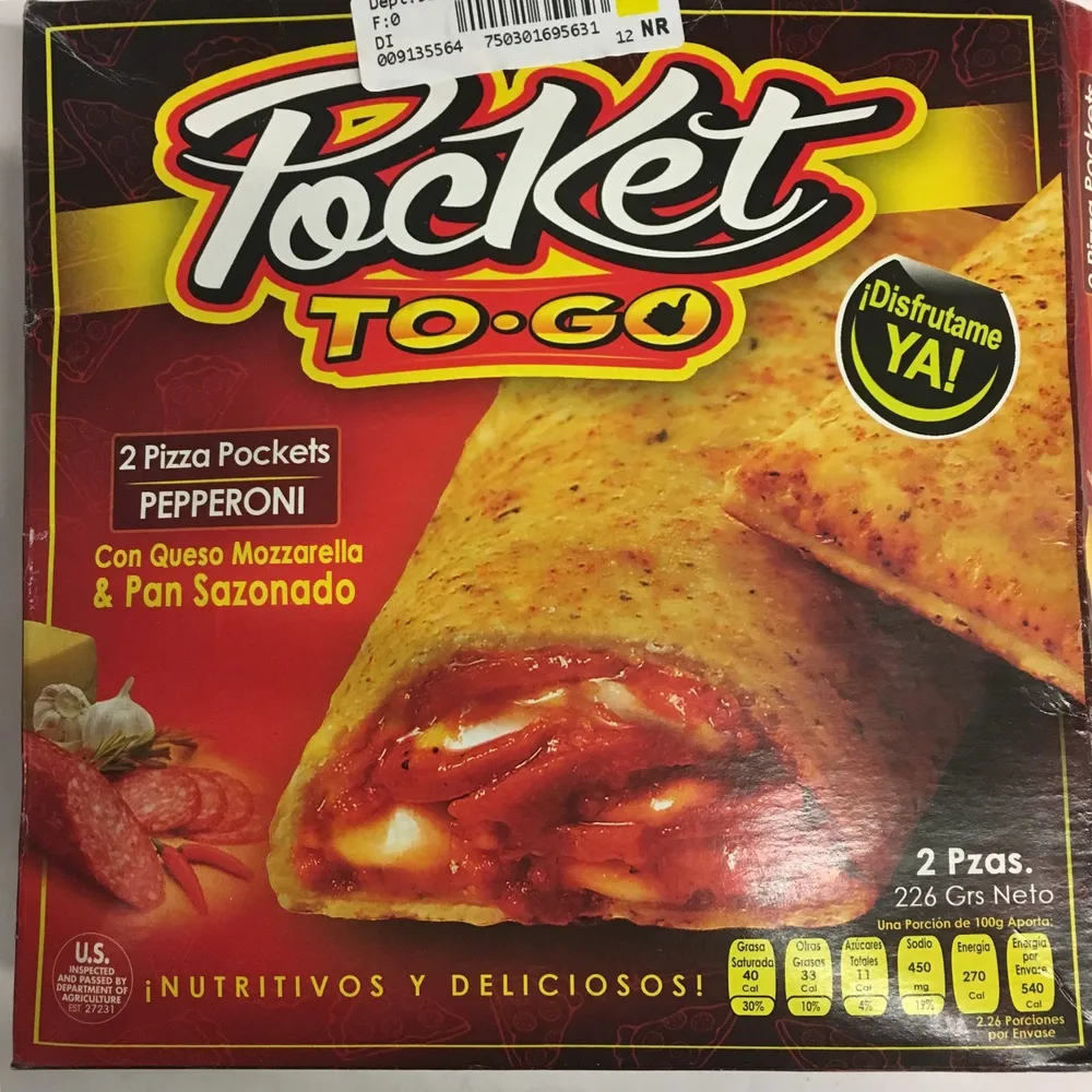 Pizza Pockets Pepperoni, Pocket to go