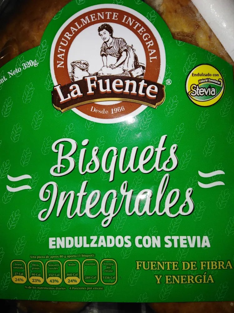Bisquets Integrales Endulzados con stevia LA FUENTE