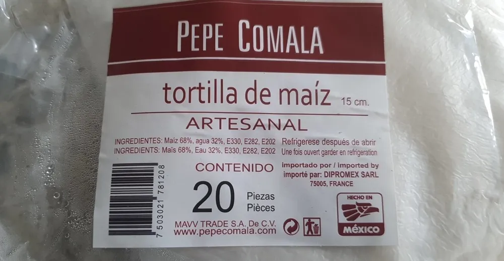 Tortilla de maíz artesanal
