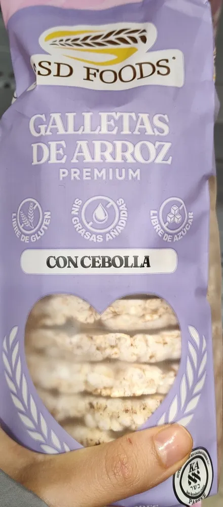 Galletas de arroz premium con cebolla