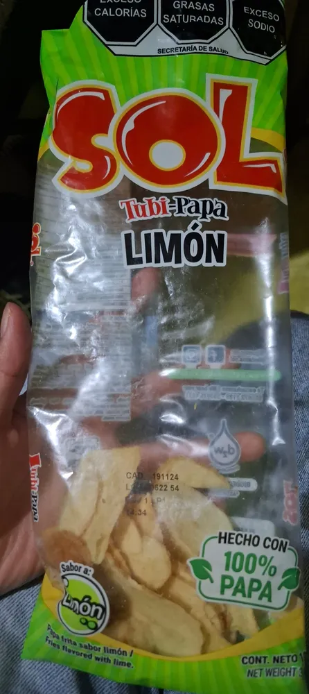 Papas Sol Tubi-papa Limón