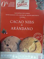 Galletas con avena sabor cacao nibs y arándano
