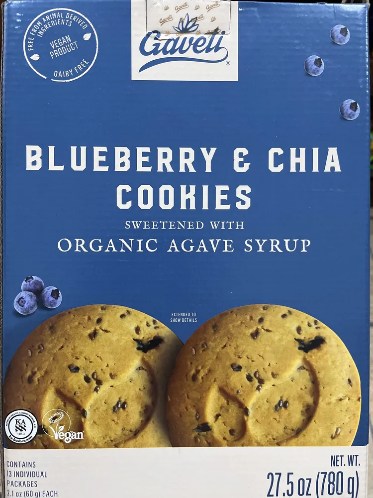 galletas con blueberry, chia y jarabe de agave organico