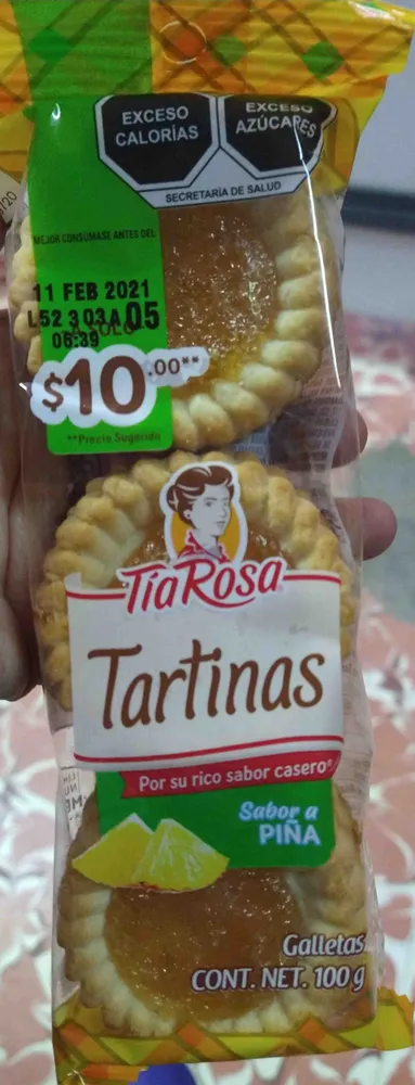 Tartinas sabor piña Tia Rosa