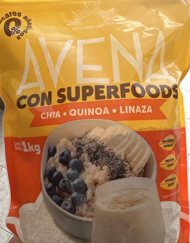 Avena con superfoods, chía, quinoa y linaza