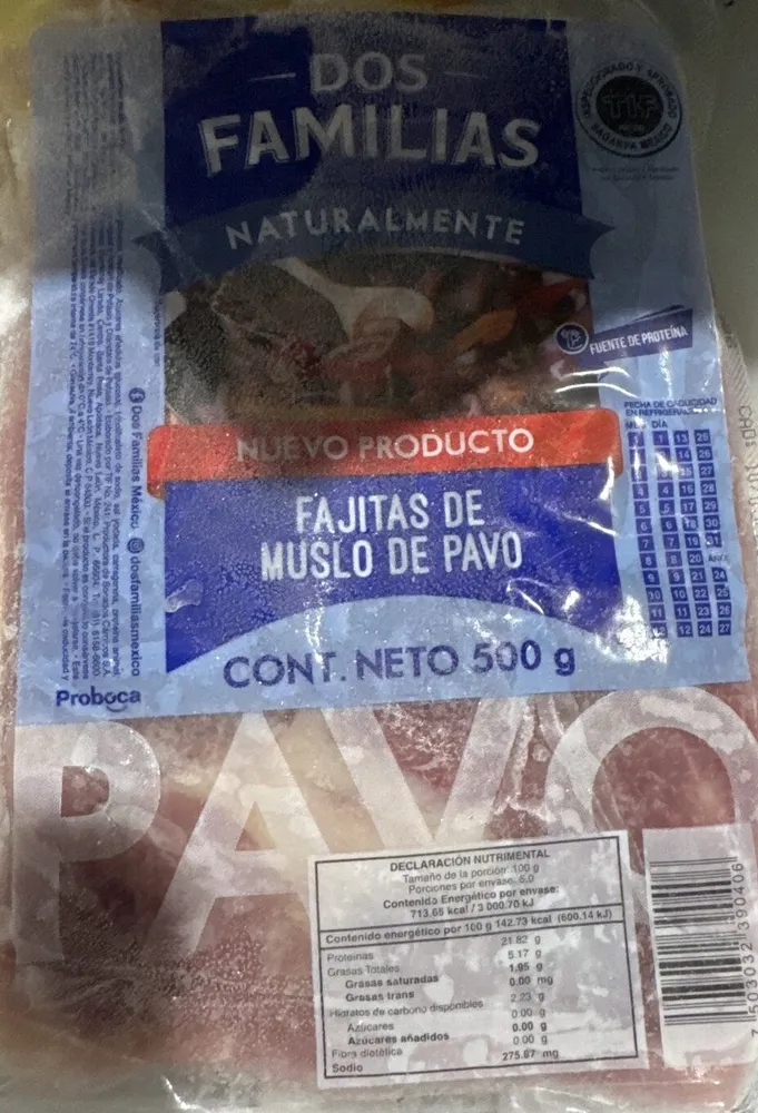 Fajitas De Muslo De Pavo