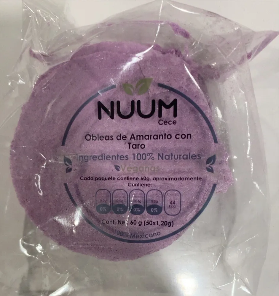 Obleas de Amaranto con taro