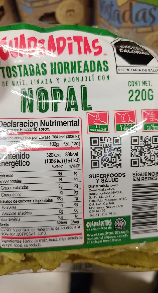 cuadraditas nopal