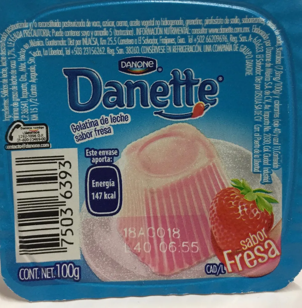 Danette Fresa Danone
