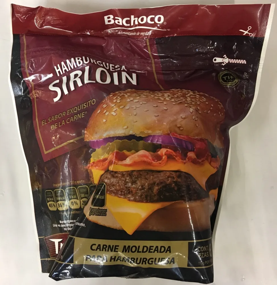 Carne para hamburguesa sirloin Bachoco