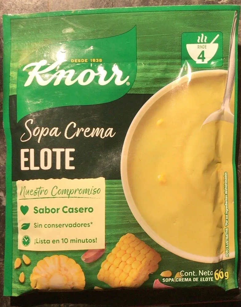 Sopa crema elote