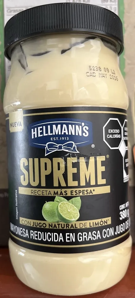Mayonesa Supreme reducida en grasa con jugo natural de limón
