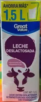 Leche Great Value deslactosada light