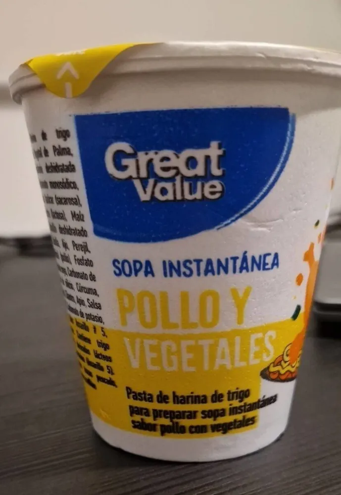 Sopa instantánea pollo y vegetales